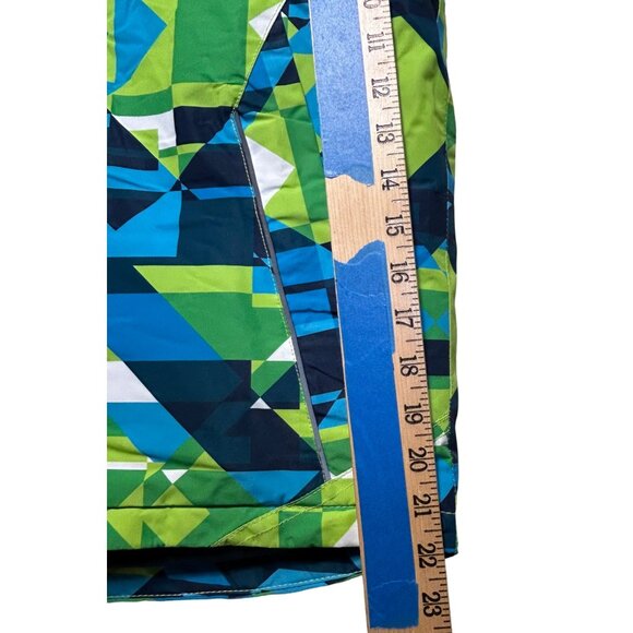 PhiBee Kids Outdoor Jacket Warm Winter Coat Size 11/12 Green Blue White - Picture 3 of 16